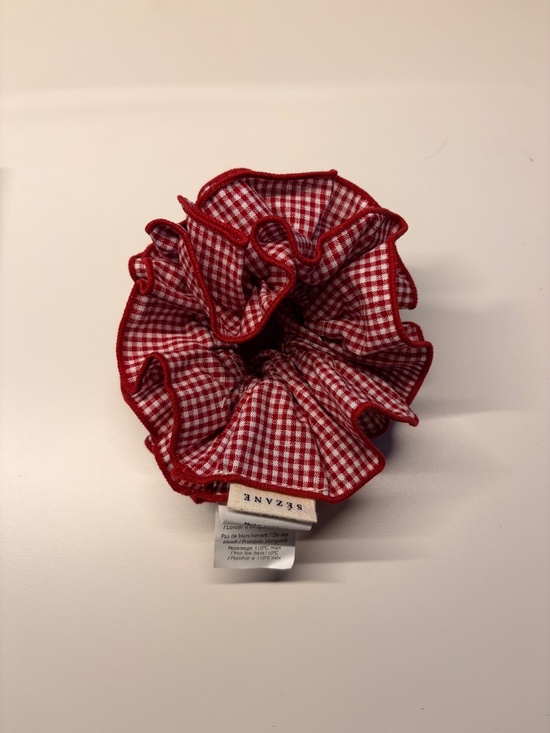 Sézane Red and White Gingham Scrunchie